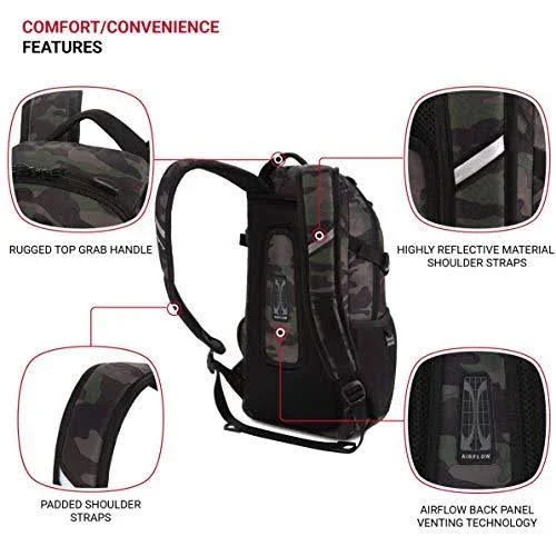 Swissgear 3598 Backpack, Narrow Daypack, Ideal for Commuting and School