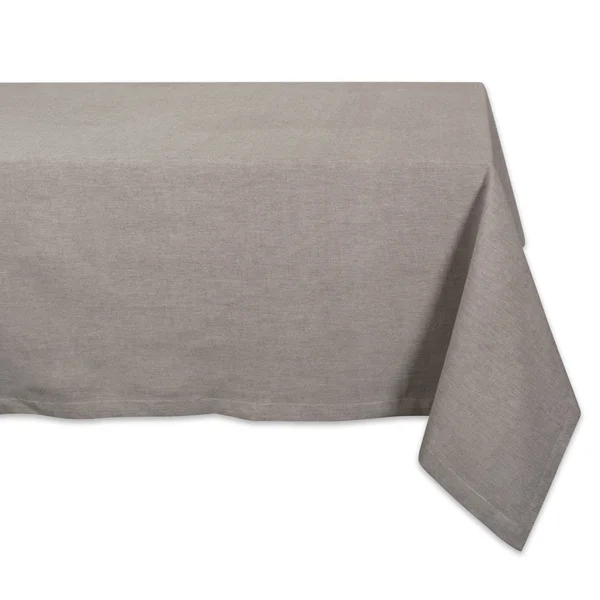 Design Imports Stone Brown Solid Chambray Tablecloth 60x120 inch