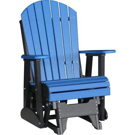 Kunkle Holdings LLC Poly Outdoor 2 Foot Adirondack Glider Chair, Size: Twin, Black