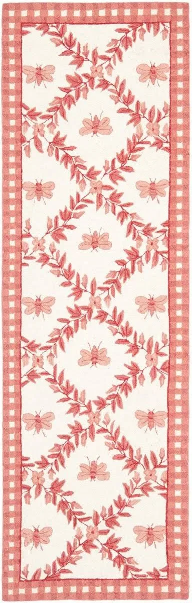 Safavieh Chelsea HK55C 8&9x22 x 11&9x22 Ivory, Rose Area Rug