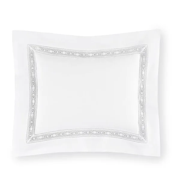 Sferra Giza 45 Lace Bedding - Standard Sham - White