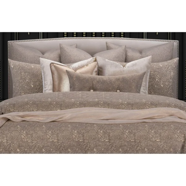 F Scott Fitzgerald Garden Party Bronze Luxury Bedding Set, Size: Full, Brown