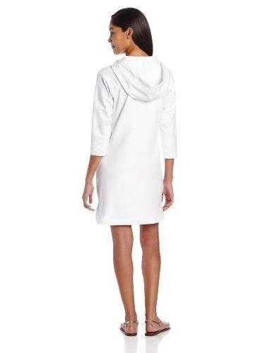 Speedo Aquatic Fitness Zip-Up Cover-Up Dress - White M
