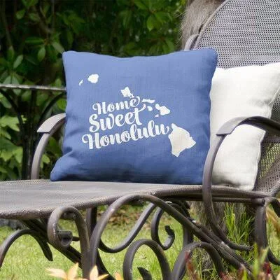 Indoor/Outdoor Throw Pillow East Urban Home Color: Blue - Size: 18x22 x 18