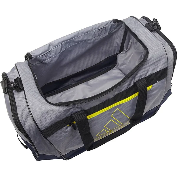 Adidas Defender Iii Medium Duffel - Grey/Dark Blue/Shock Yellow/Black, One Size