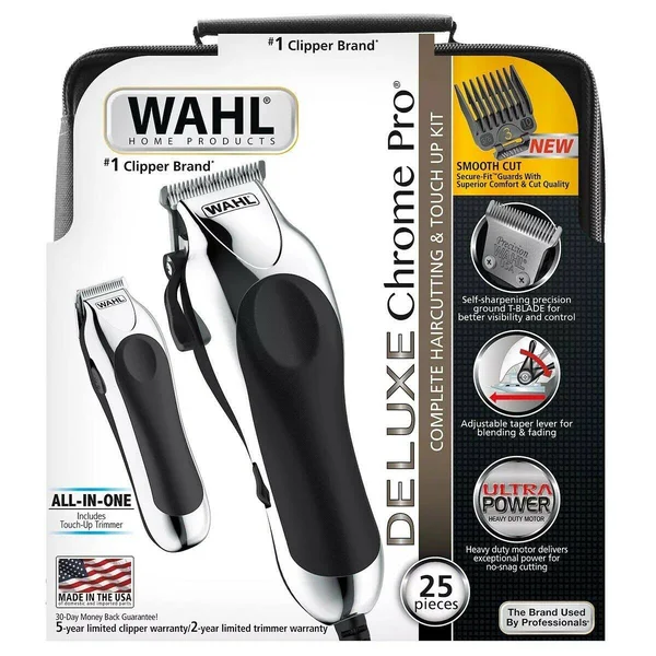 Wahl Hair Cutting & Touch Up Kit, Complete, Deluxe Chrome Pro