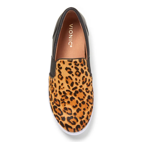 Vionic Demetra Slip on Sneaker Tan Leopard - 8, M