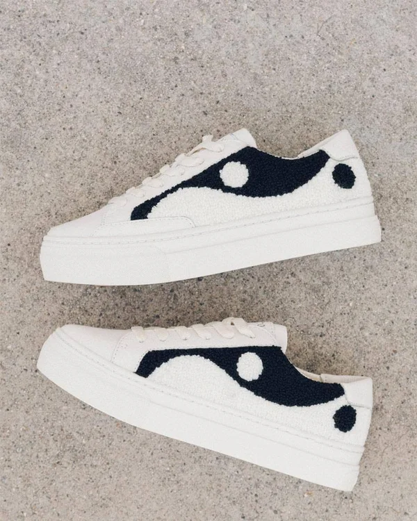 Yin Yang Platform Sneaker Coral, White, 9.5
