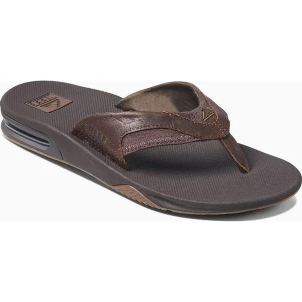 Reef Men's Leather Fanning Dark Brown, 8
