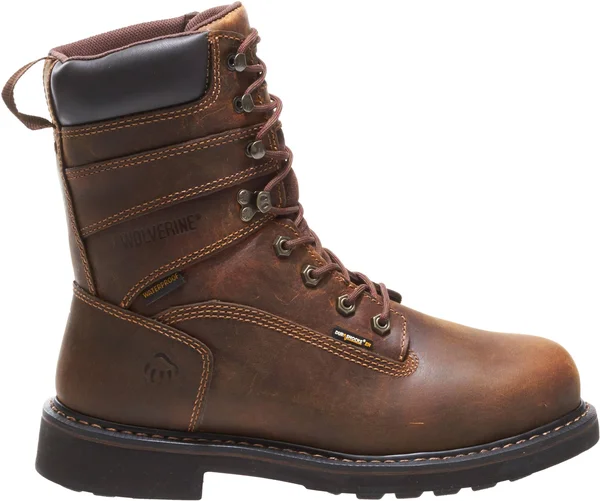 Wolverine 8x22 Brek Durashocks Steel Toe Waterproof Boots - Men's Brown