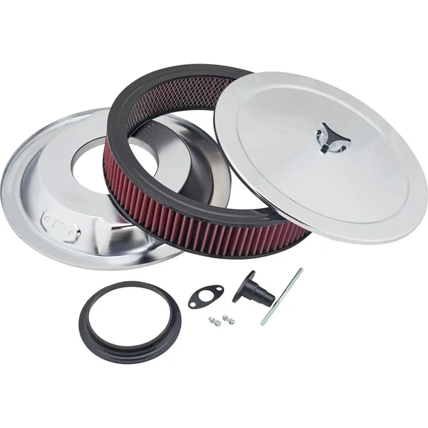 Chrome Air Cleaner with Washable Filter - 14 x 3 inch 91011039