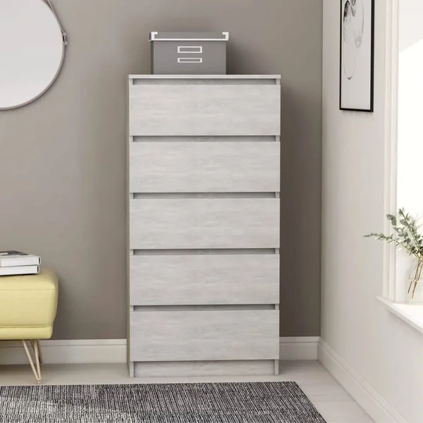 vidaXL Drawer Sideboard Concrete Gray 23.6x22x13.7x22x47.6x22 Chipboard