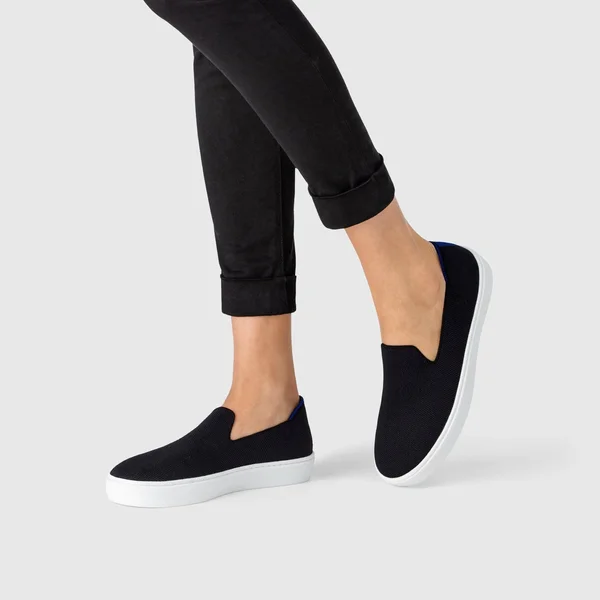 Rothy&s Black Slip-On Sneakers, Black Solid, Size 8.5