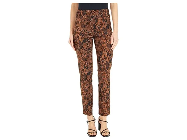 Pull-On Ankle Pants Brown Python, 14