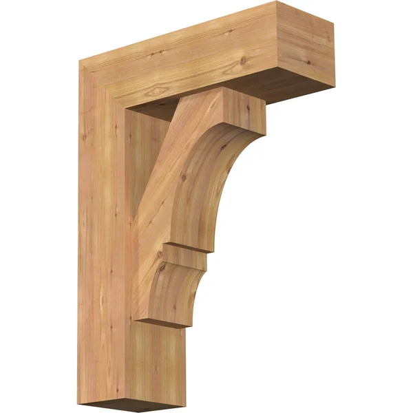 Ekena Millwork 1461972 7 1/2x22W x 22x22D x 30x22H Balboa Block Smooth Bracket w/ Offset Brace, Western Red Cedar
