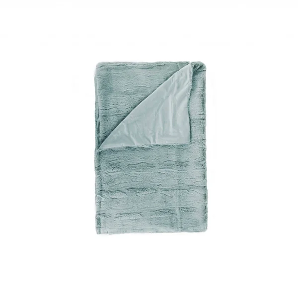 50x22 x 70x22 x 2x22 Grey-White - Faux Fur - Throw
