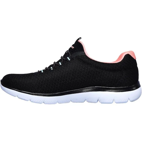 Skechers Women's Summits Sneaker - Black - Black/Pink