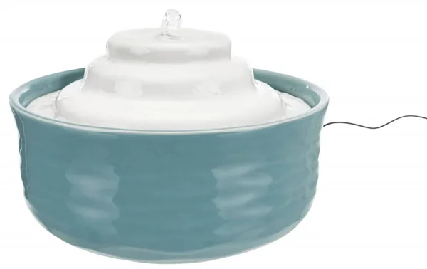 Trixie Drinking Fountain Vital Falls in Ceramic 1.5 LT (Petrol - White)