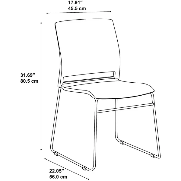 BBF Corporate - Chair - visitor - low-back - hard shell plastic - gray (pack of 2)