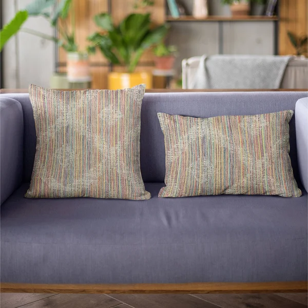 Plutus 26x22 x 26x22 Diamond Abstract Luxury Throw Pillow in Multi-Color