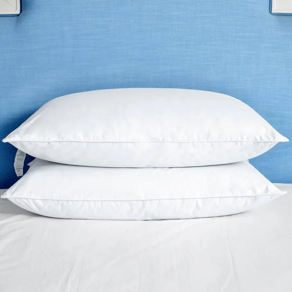 2 Pack Feather Down Pillows Cotton Cover Medium Firm - White - King