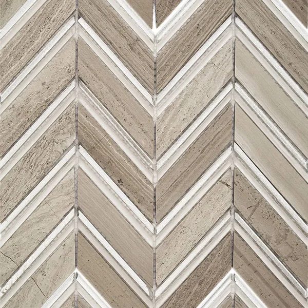 Sample - Royal Herringbone Marble Mosaic Tile