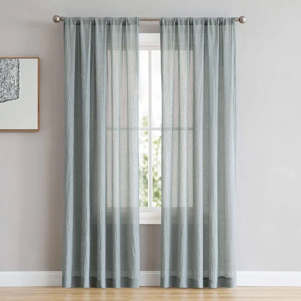 French Connection Rosa Window Curtain Panel Pair 104 in. x 96 in. Abyss