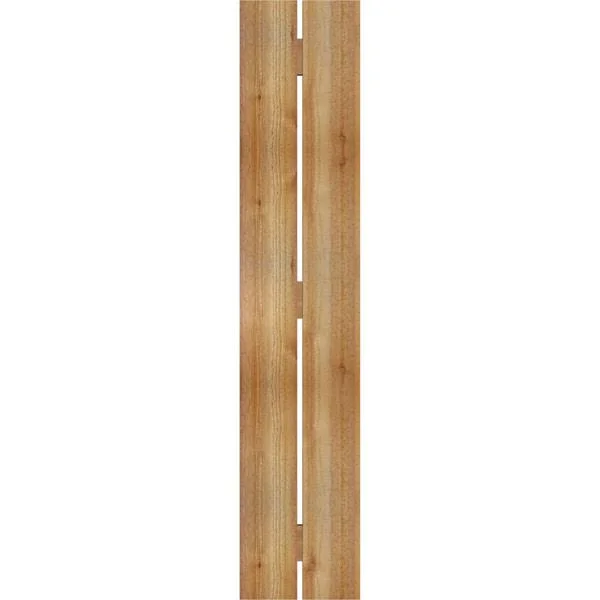 Ekena Millwork RBS06S11X056RWR 11 1/4x22W x 56x22H TimberCraft Two 5 3/8x22 Boards Spaced Board-n-Batten Shutters, Rough Sawn We