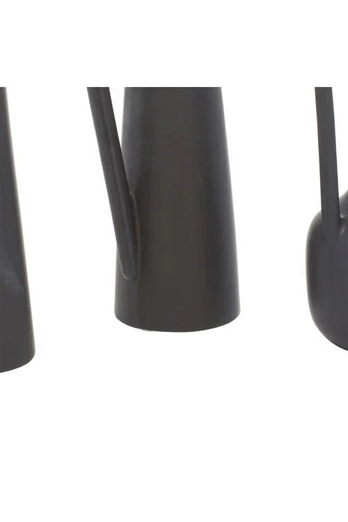 CosmoLiving by Cosmopolitan 12 in., 13 in. and 11 in. Dark Grey Ceramic Modern Vase (Set of 3)