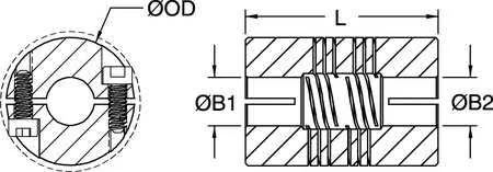 Ruland Manufacturing FCR10-3-3-A Coupling, 6 Beam CLAMP, Bore 3/16x3/16 in