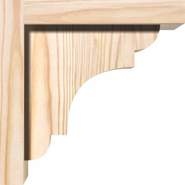 Ekena Millwork COR06X12X20NEB01SDF 5 1/2x22W x 12x22D x 20x22H New Brighton Smooth Corbel w/Backplate, Douglas Fir