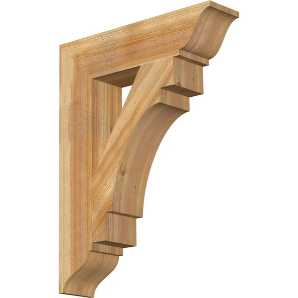 Ekena Millwork BKT06X26X34MRC01RWR 6x22W x 26x22D x 34x22H Merced Traditional Rough Sawn BRACKET, Western Red Cedar