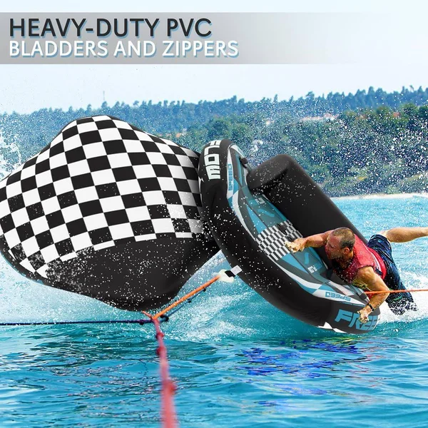 Heavy-Duty Inflatable Towable Booster Tube - Two Person Water Tube Boating Float Tow Raft, Watersports Inflatable Pull Boats/Tub