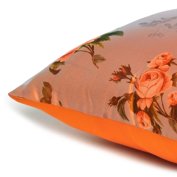 Oussum Home Decor Floral Pillowcase Satin Oraganza Decorative Throw Pillows Covers Cushions Set of 5 Printed Cushion Sets - 20 X