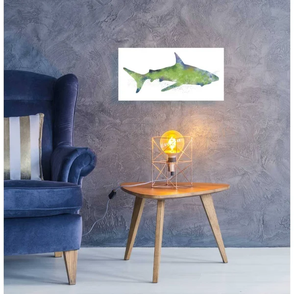 'Watercolor Shark II' by Linda Woods, Canvas Wall Art 24 x 12