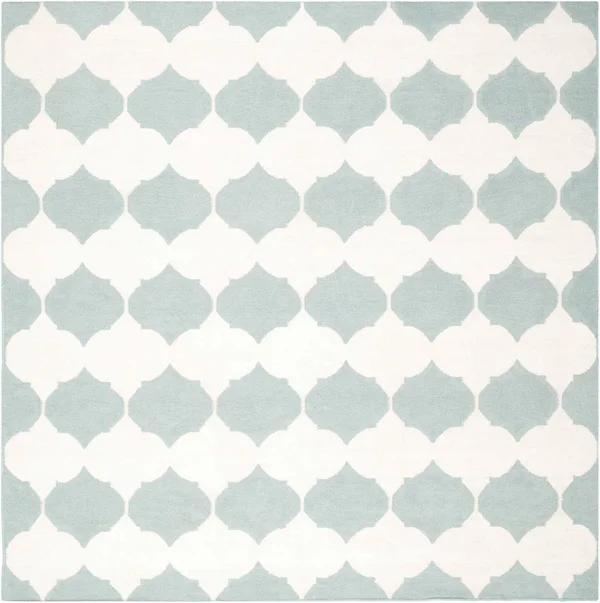 Safavieh Dhurries Blue/Ivory Area Rug; 9& x 12&