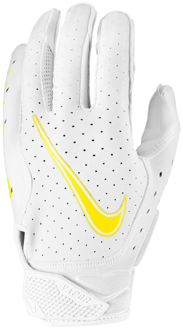Nike Vapor Jet 6 Adult Football Receiver Gloves - White/Yellow XL