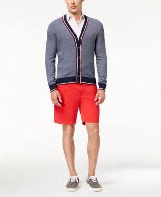 Michael Kors Mens Spring Stretch Casual Chino Shorts - Blue, 30