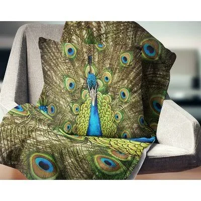 Grand Peacock Pillow East Urban Home Size: 18x22 x 18