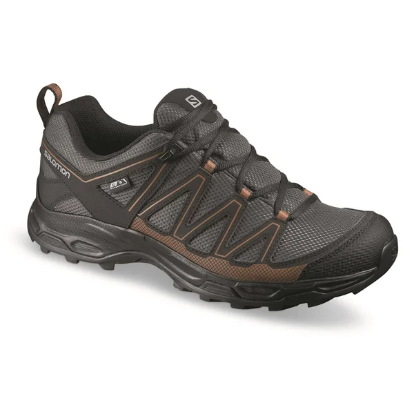 Salomon Pathfinder Low Cswp Mens Hiking Shoe 400615, Beluga/Black/Leather Brown, Size 13 M