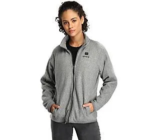 Ororo Women's Heated Fleece Jacket with Battery Pack, Size XX-Large, Gray