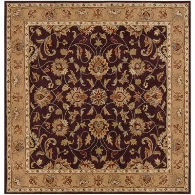 Arden Oriental Handmade Tufted Wool Burgundy Area Rug Birch Lane Rug Size: Square 4&