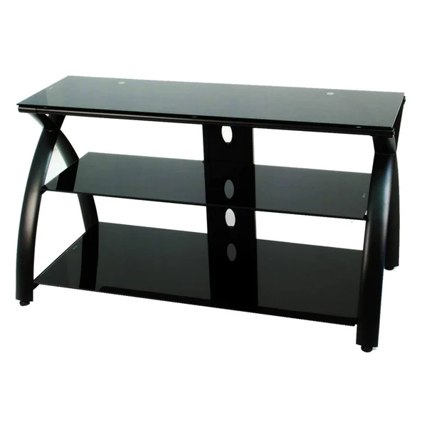 Studio Designs Futura TV Stand, Black, Black Glass