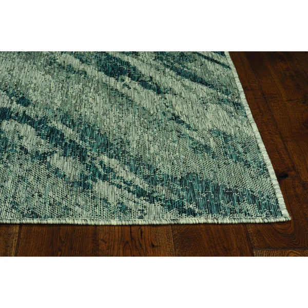 Kas Provo 5765 Grey/Teal Strokes Area Rug 5&3x22 x 7&7x22