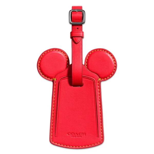 Coach Mickey Luggage Tag with Mickey Ears (Bright Red)