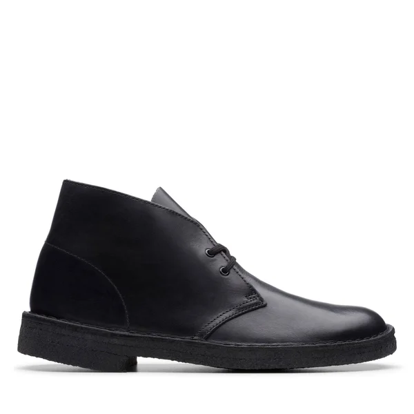 Clarks Desert Boot Men's Lace-Up Boots Black Polished : 10.5 D