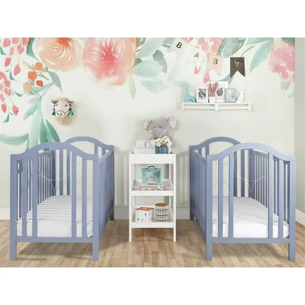 Slumber Baby Ariel Convertible Crib, Dusty Blue