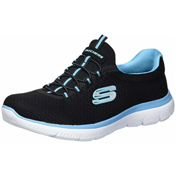 Skechers Sport Women's Summits Sneaker, Black/Turquoise