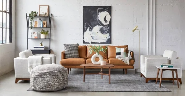 White Armchair, Solid Wood Legs, Article Ceni Modern Furniture