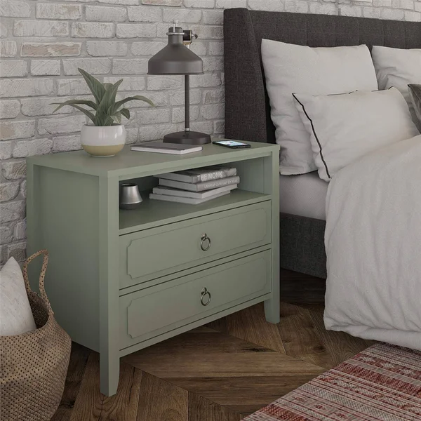 Novogratz Her Majesty 2 Drawer Nightstand - Green
